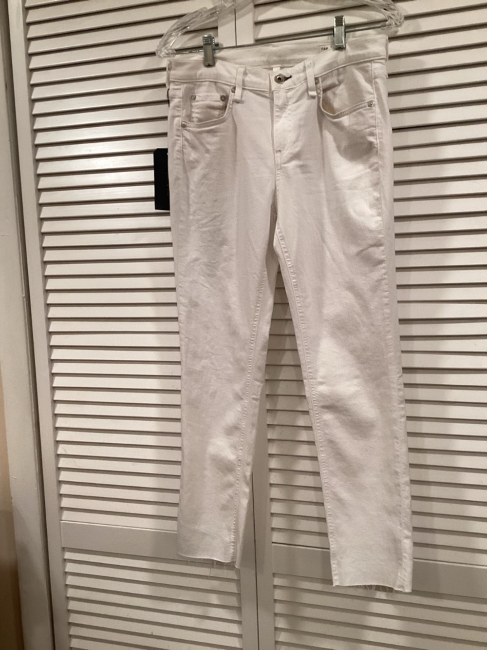 Rag & Bone white cropped Raw hem “The Dre” Jeans 27 w Stretch NWT - Picture 2 of 12